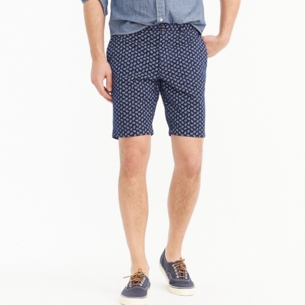 NWT! J. Crew Navy Paisley Short